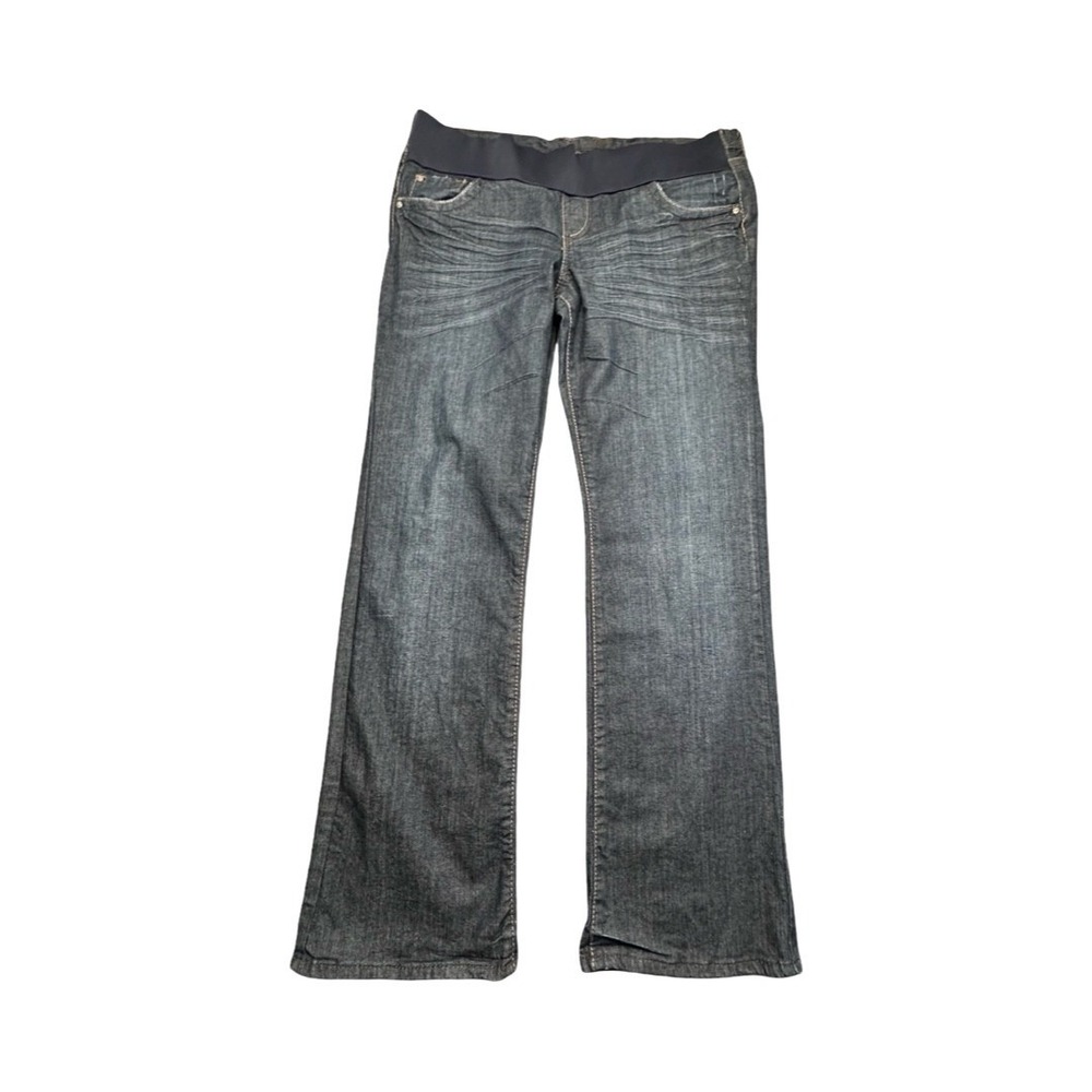 Common Genes Jeans Women XL Dark Wash Maternity‎ Bootcut Elastic Belly Band